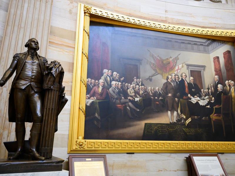 Statue of George Washington in the US Capitol Rotunda