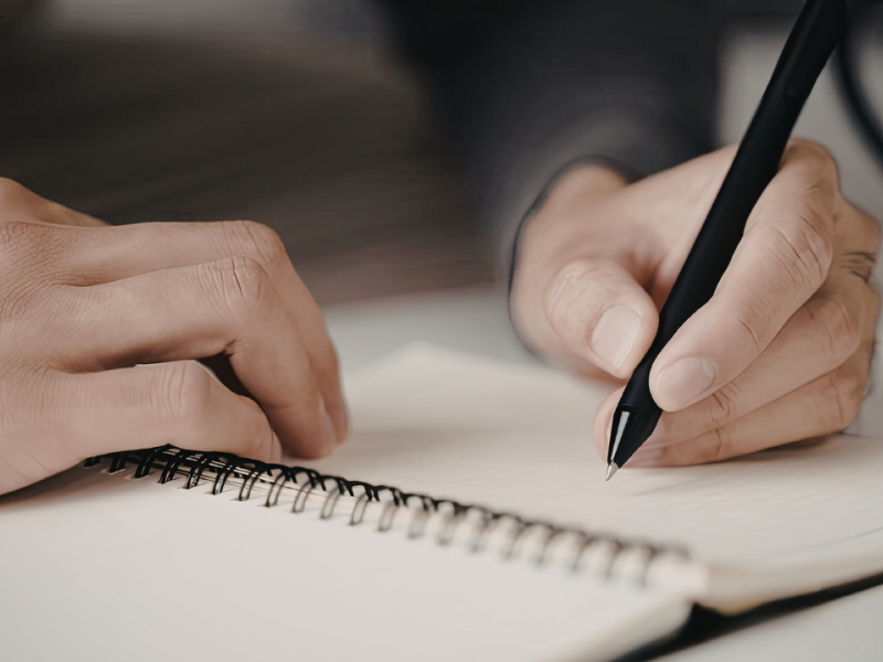 Writing in Notebook