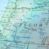 A map of Oregon.