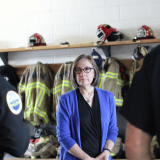 Rep. Salinas with firefighters