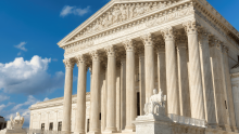 The exterior of the Supreme Court of the United States.